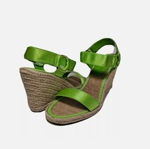 Polo Ralph Lauren Indigo Wedge Elastic Strap Heels